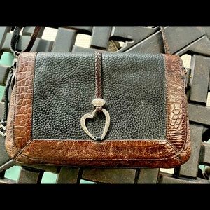 Brighton Silver Heart ❤️ leather crossbody organizer